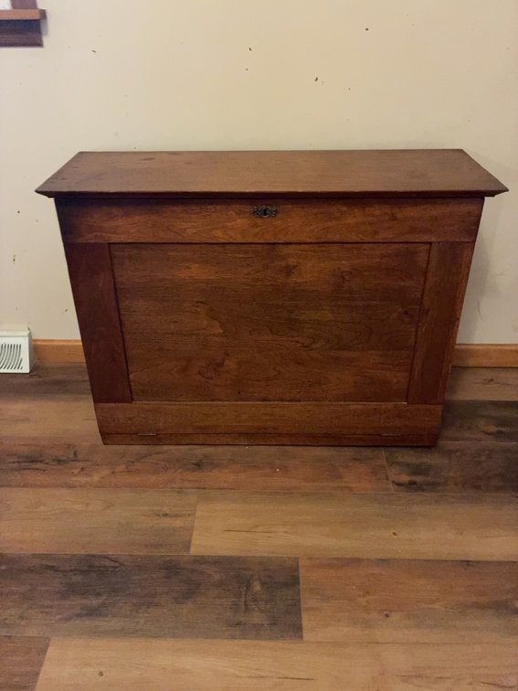 Wooden Drop-Front Desk with Cubbies 27x38x14