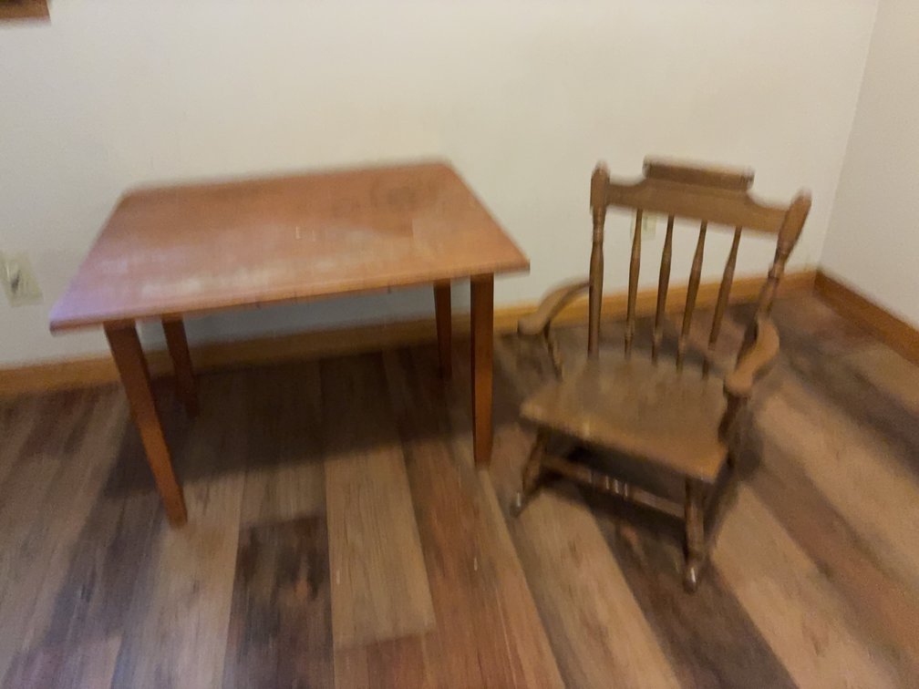 Wood Table and Rocking Chair Set