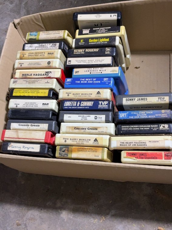 Box Lot 8-Track Tapes Country & Pop Assortment