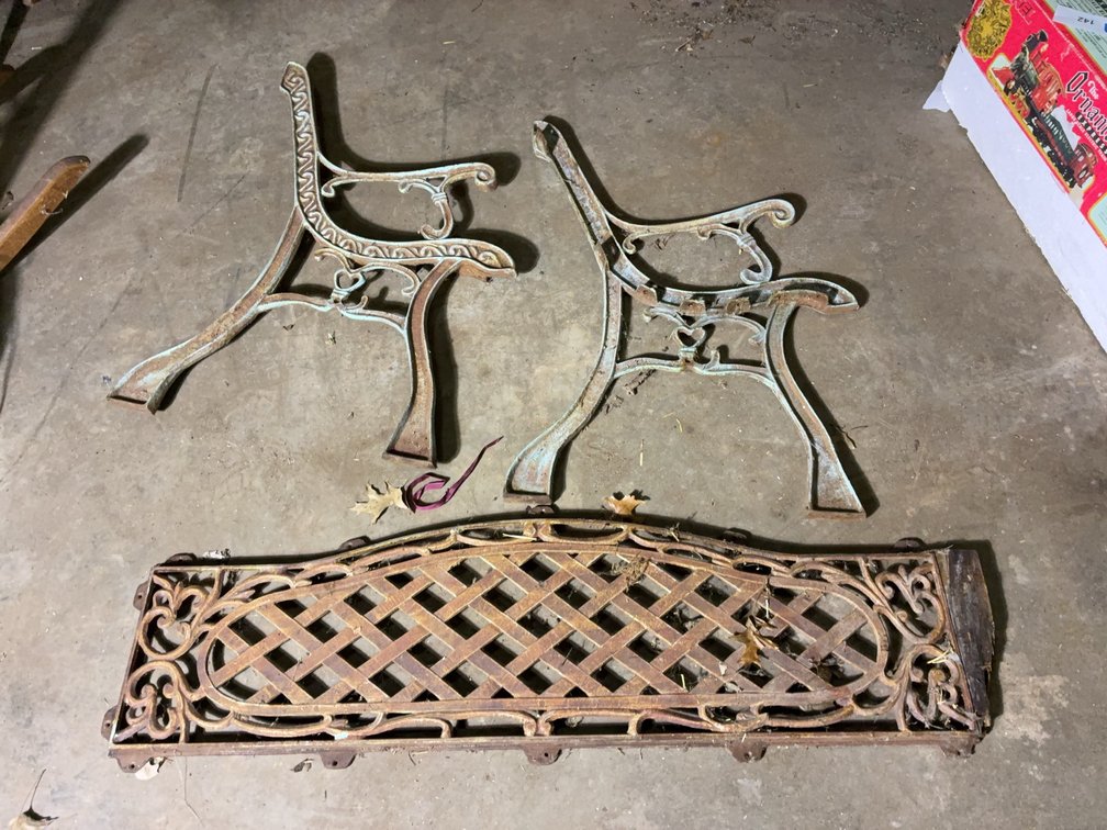 Cast Iron Bench Ends With Decorative Back