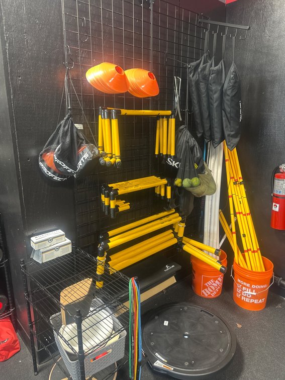 Athletic Training Equipment With Storage Accessories