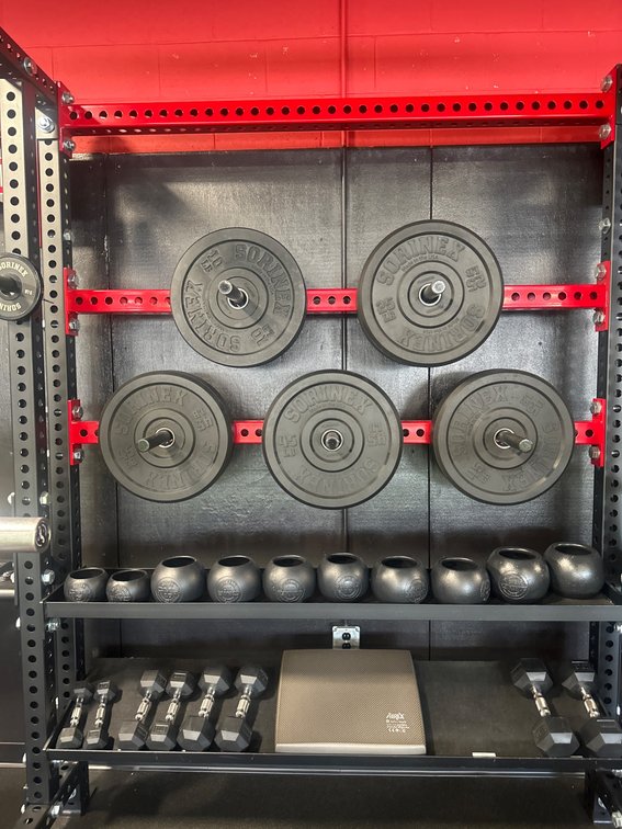 Weight Plates, Dumbbells, and Kettlebell-Style Weights Storage Rack Set