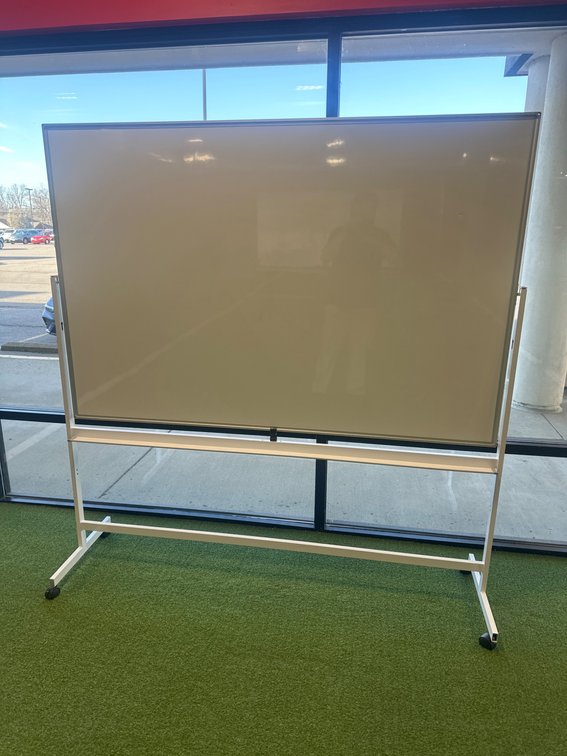 6'3" x 6'3" Mobile Double-Sided Whiteboard on Stand with Wheels