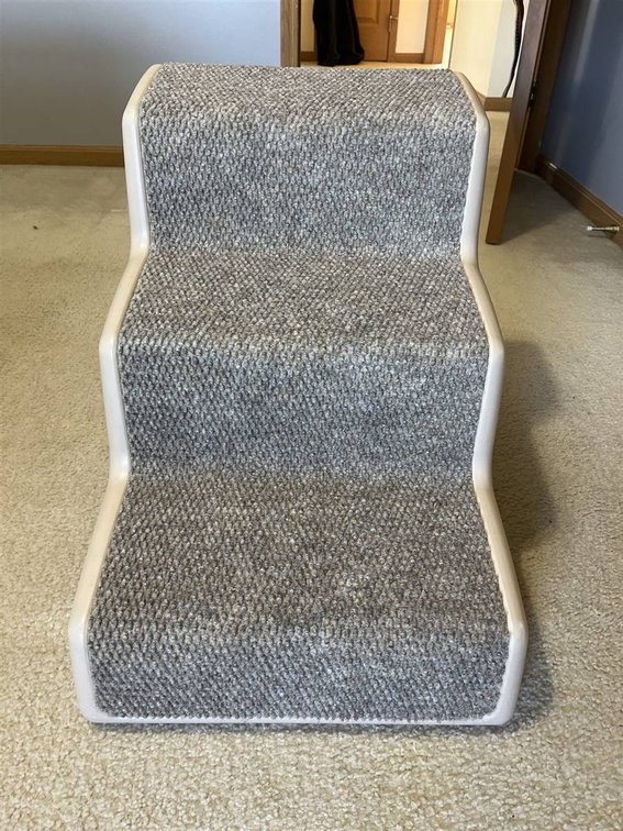 Plastic Pet Stairs with Carpeted Steps