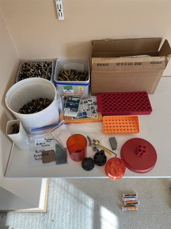 Bullet Reloading Tools and Spent Brass Casings