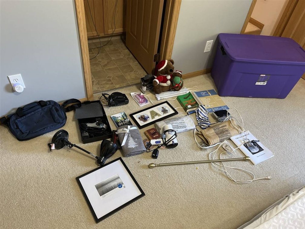 Electronics, Decor, Books, and Tote Bin