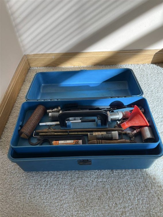 Metal Tool Box with Assorted Hand Tools