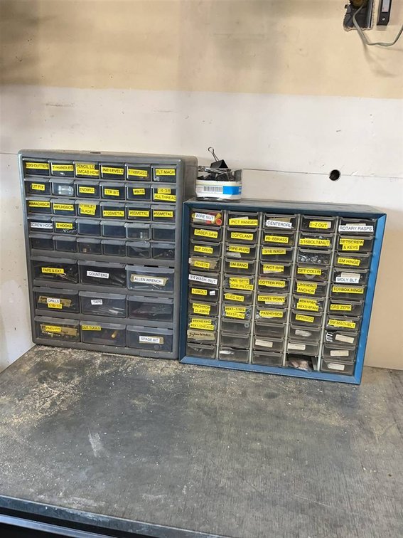 Hardware in 2 Drawer Cabinet Boxes