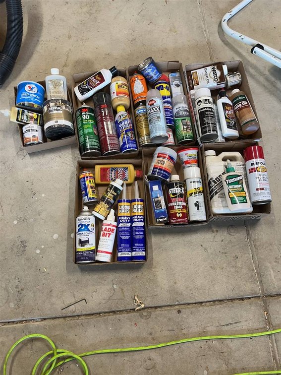 Lot Paint, Adhesives, Cleaners, Lubricants