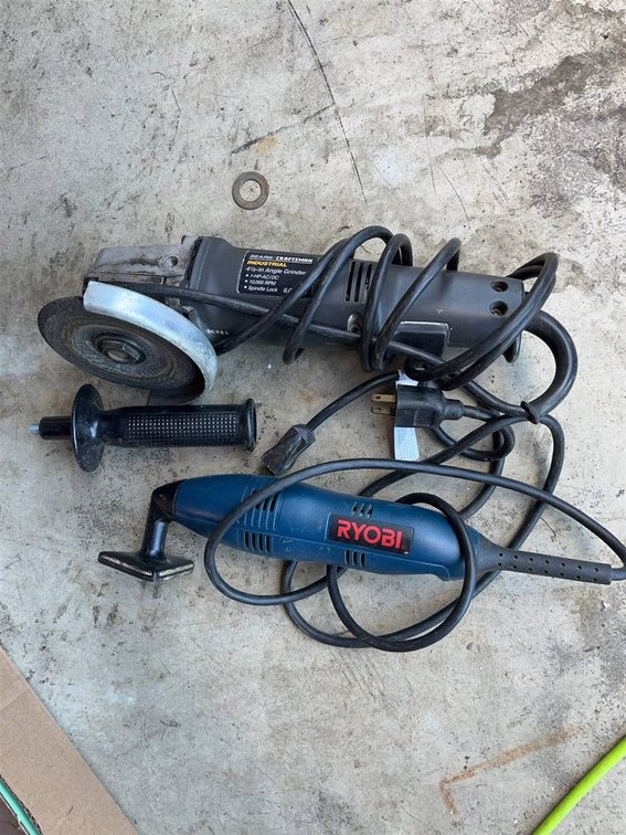Craftsman 4.5" Angle Grinder & Ryobi DS1000 Saw