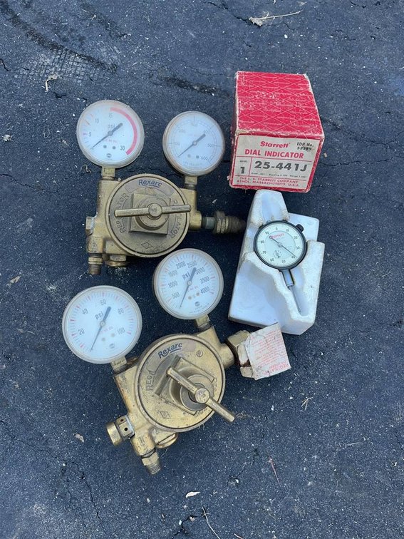 Rexarc Regulators and Starrett Dial Indicator Lot