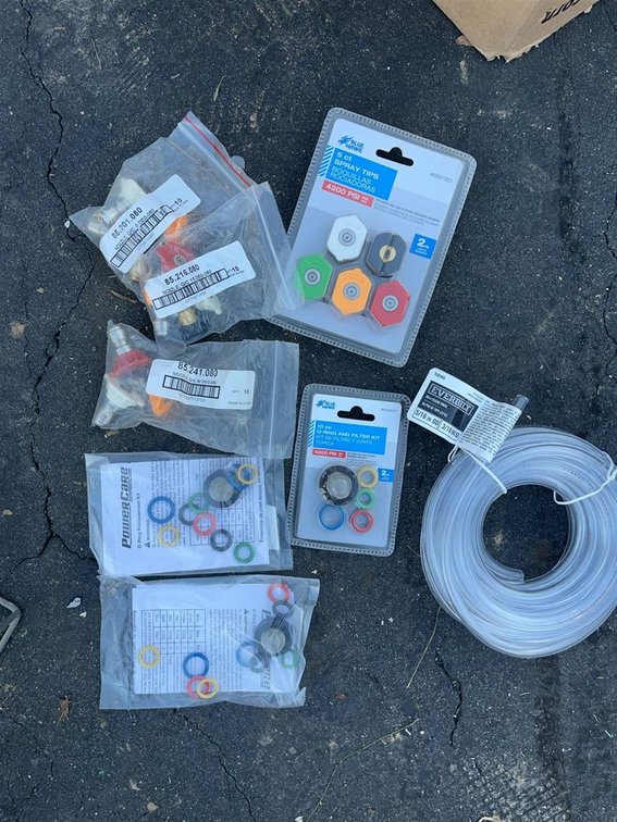 Pressure Washer Nozzles O-Ring Kits Tubing Lot
