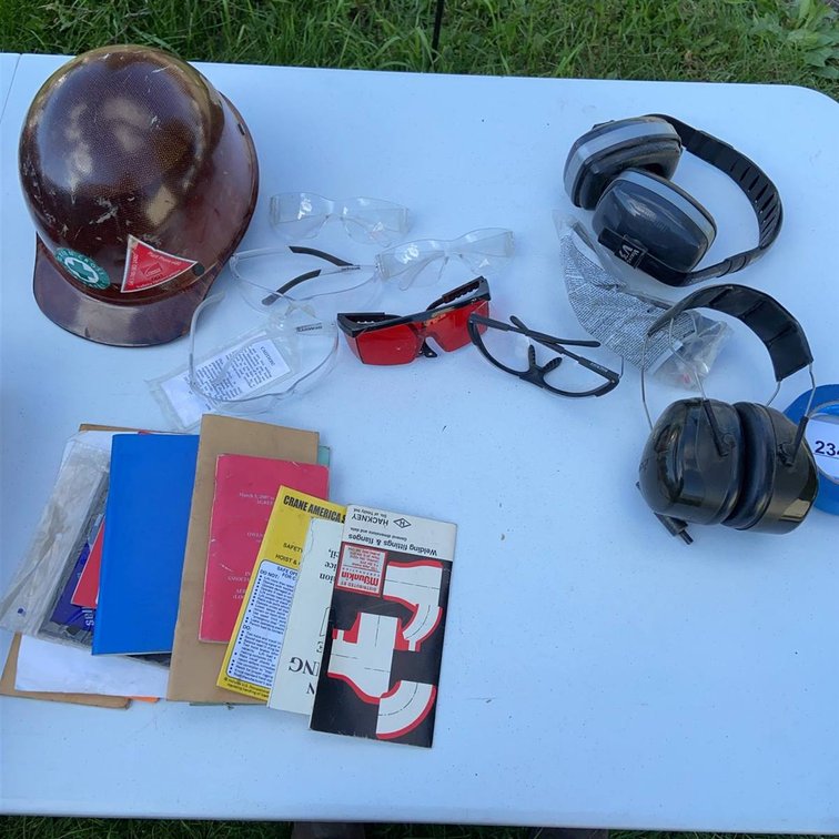 Safety Gear, Hard Hat, Ear Muffs, Glasses