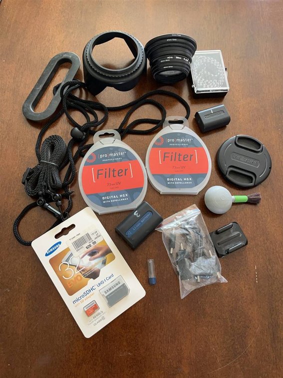 Photography Accessories Lot: Filters, Cards, Adapters