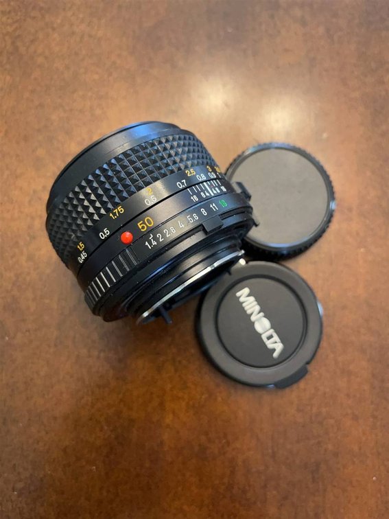 Minolta MD 50mm f/1.4 Camera Lens with Caps