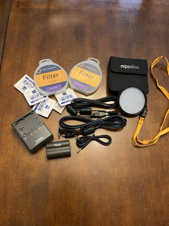 Canon Charger, ExpoDisc, Promaster Filters Lot