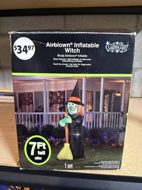 Lights Up Airblown Inflatable Witch 7 Ft