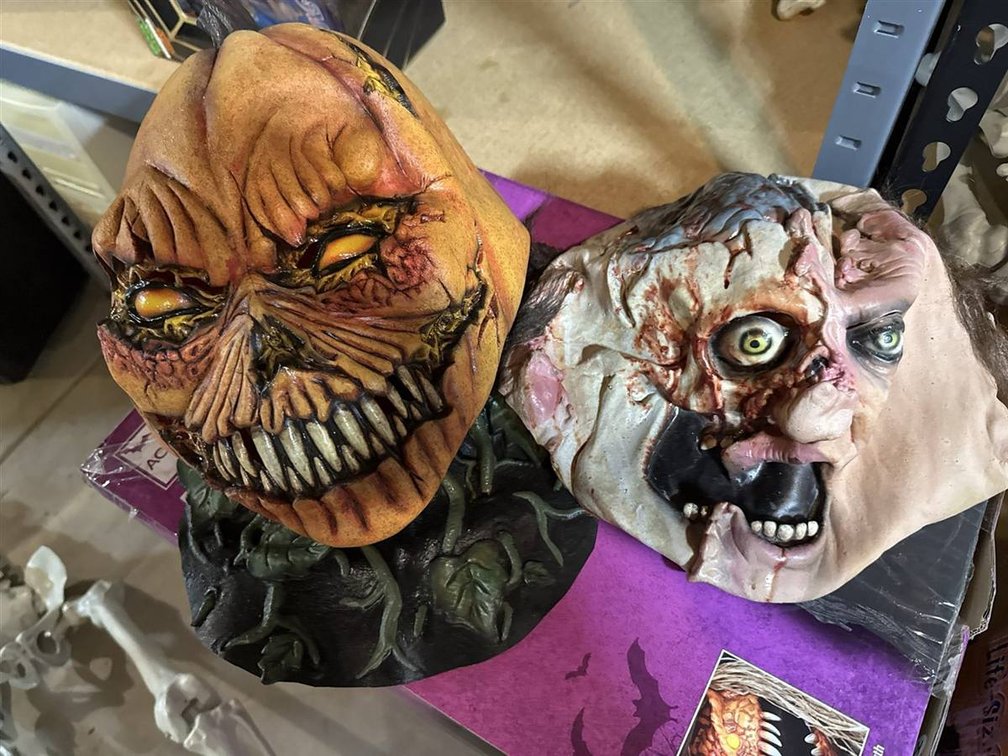 Two Latex Horror Halloween Masks