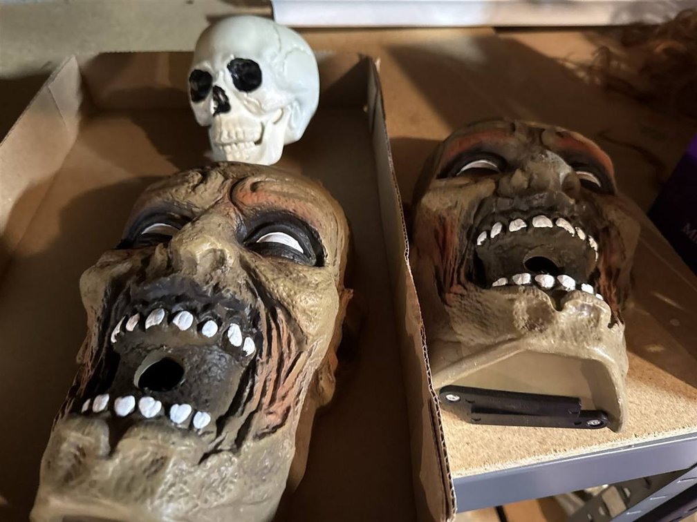 Hollow Zombie and Skull Halloween Props