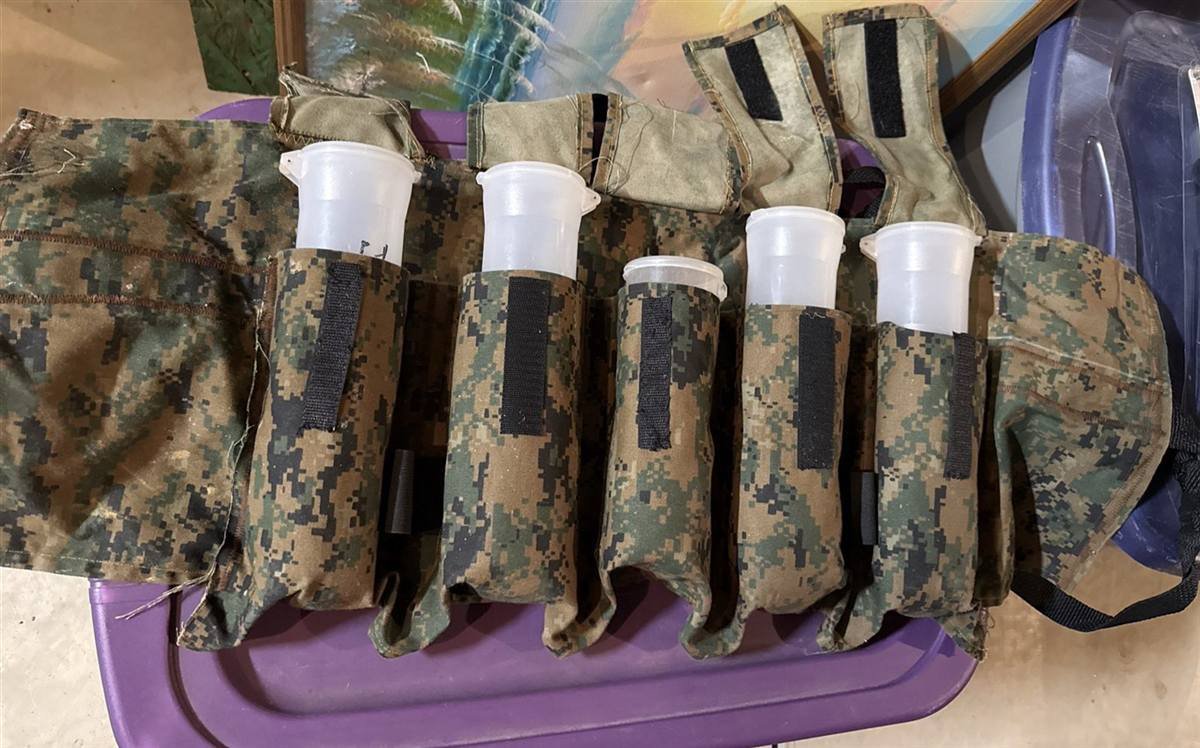 Digital Camo Paintball Bandoleer with Flare Tubes