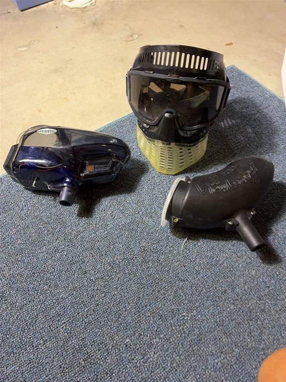 Paintball Mask With Halo And ViewLoader Hoppers