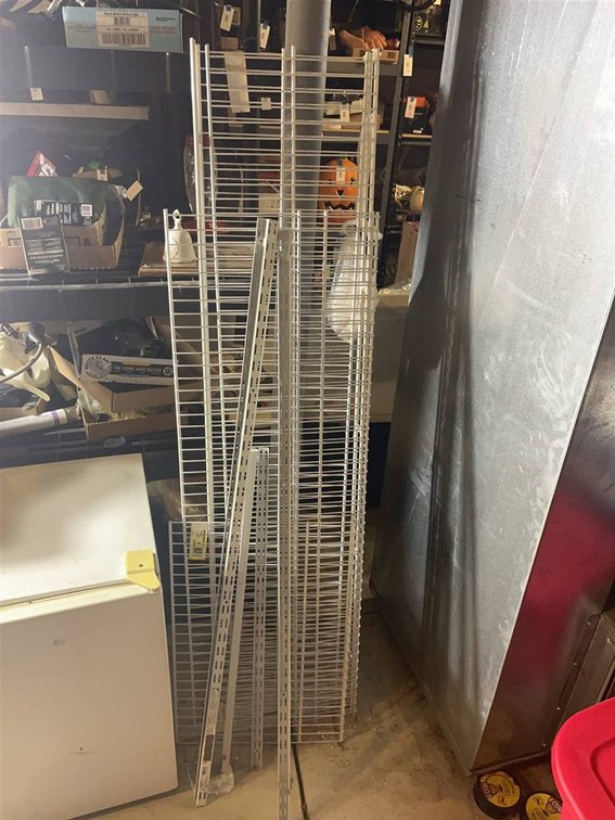 ClosetMaid 8-Foot SuperSlide Wire Shelving Lot