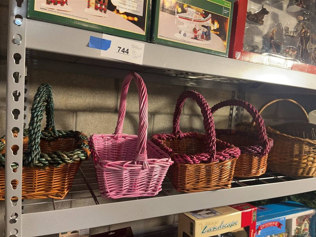 Five Wicker Baskets, Assorted Colors