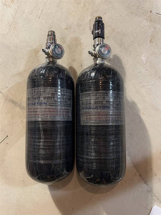 Pair Carleton 3000 PSI Carbon Fiber Air Cylinders
