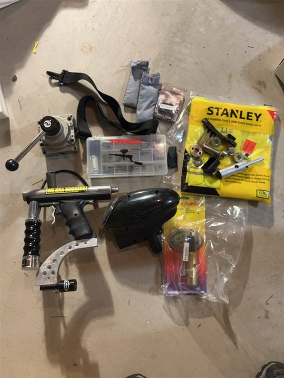 Paintball Supplies Lot With Marker And Loader