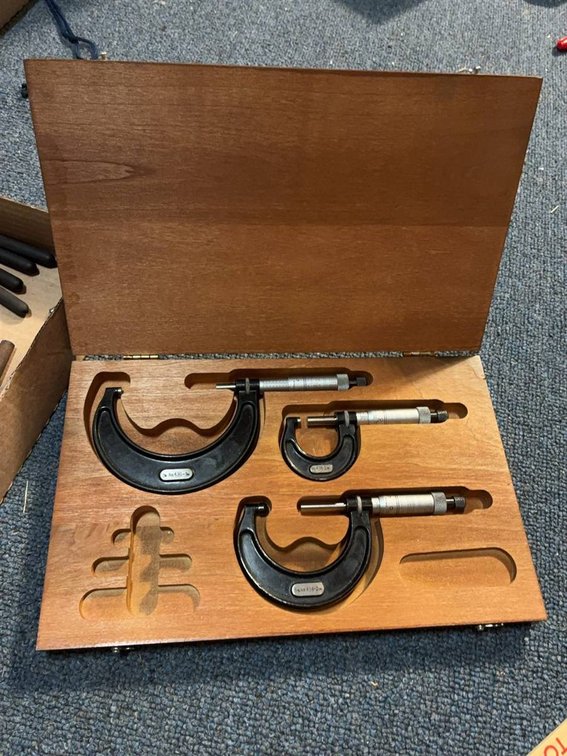 Starrett 436 Micrometer Set In Wooden Case