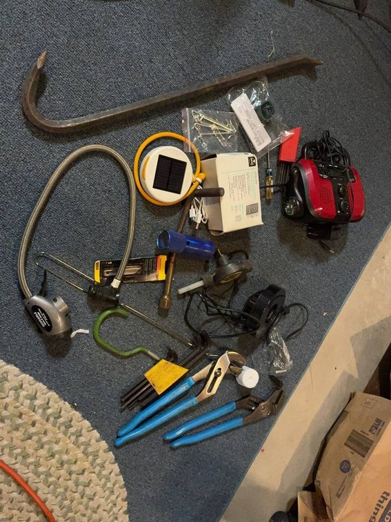 Hand Tools With Red AM/FM Weather Radio