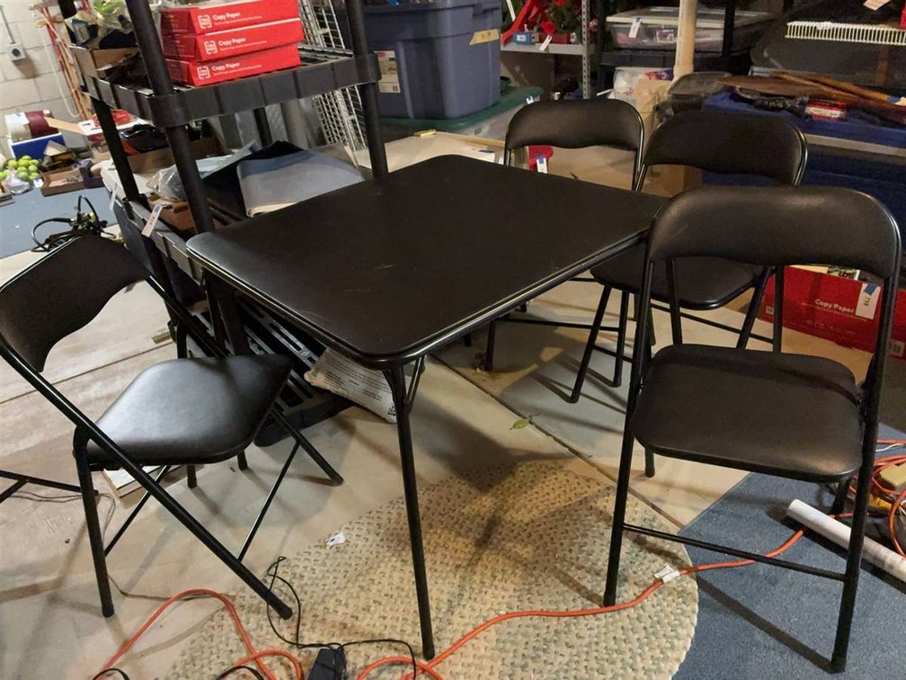 Black Folding Card Table With 4 Chairs