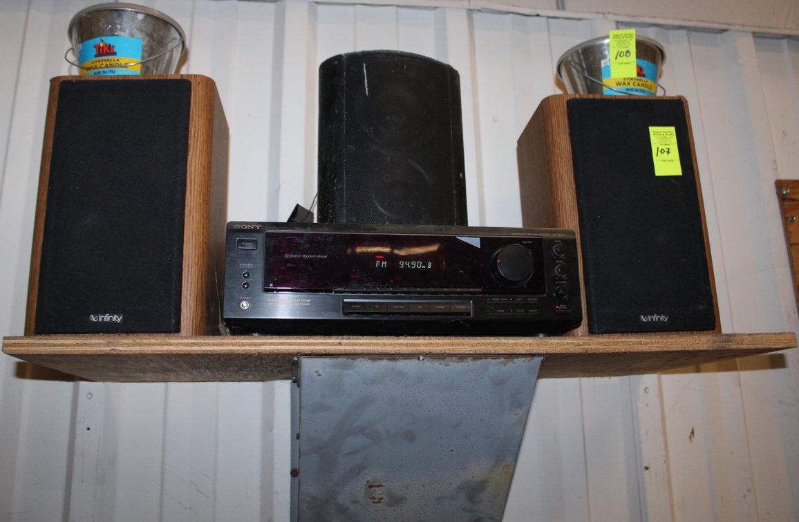 Sony Stereo Receiver w/ Infinity Speakers, Working