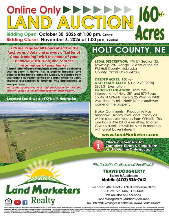 Image for O'Neill, Nebraska Hay Meadow Online Land Auction