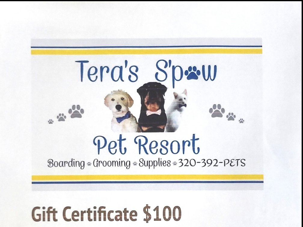 Tera's Pet S'paw Pet Resort Gift Certificate
