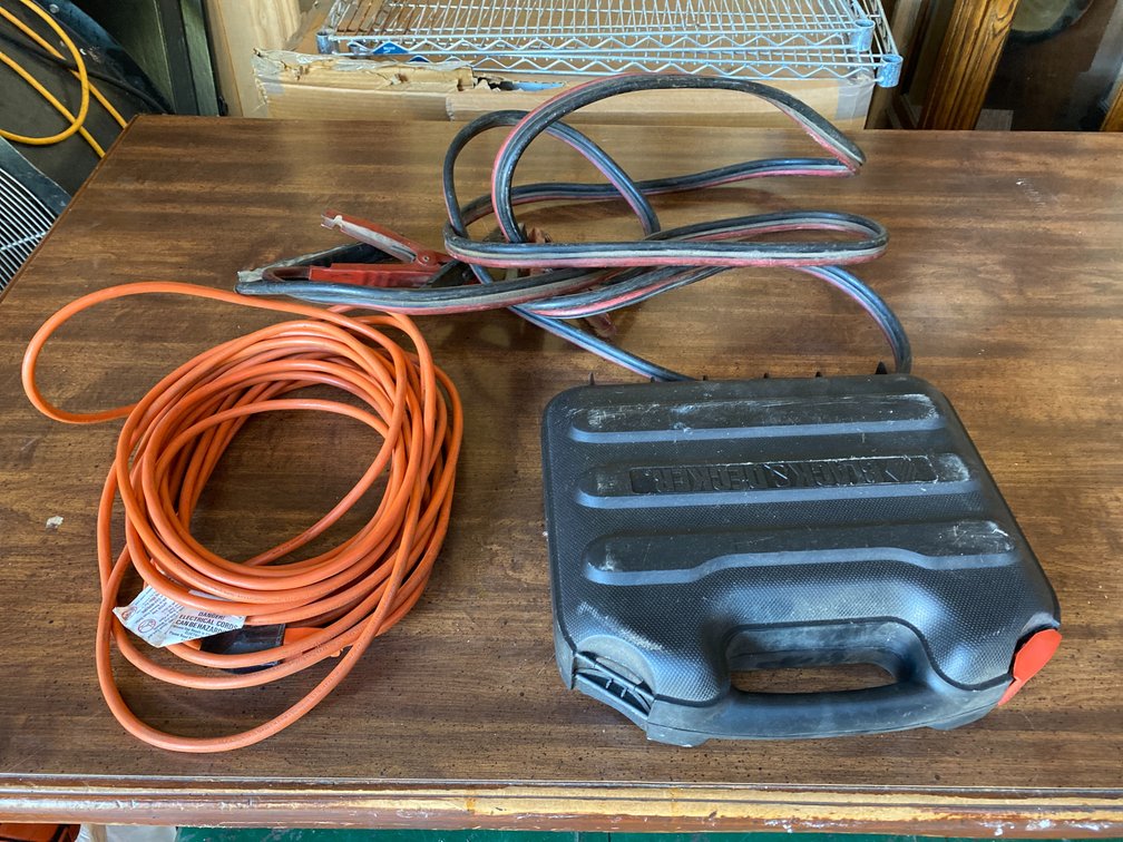 EXTENSION CORD, JUMPER CABLES