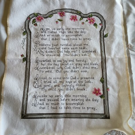 Image for Cross Stitch kit/frame and completed piece