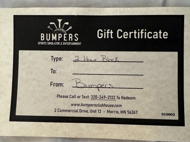 Image for Bumpers Sports Simulator: 2 Hour Block