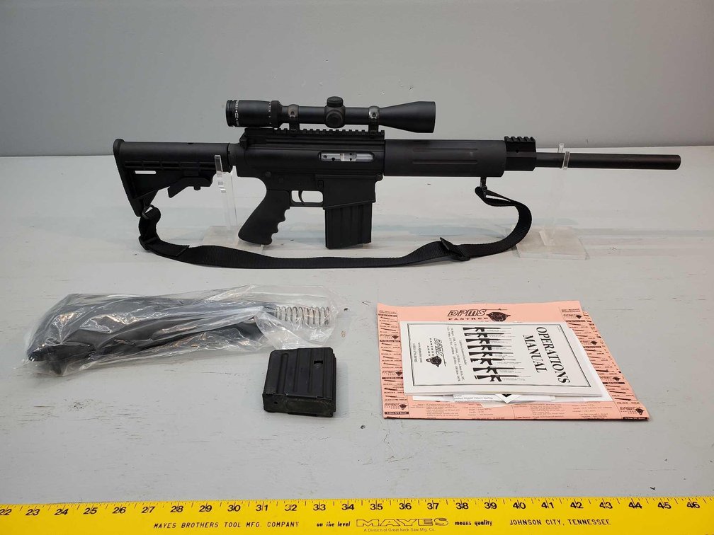 (I-30B) DPMS LR-308B .308 CAL SEMI AUTO RIFLE, COLLAPSIBLE & FIXED STOCK, 2 MAGS, BURRIS SCOPE 3-9 X