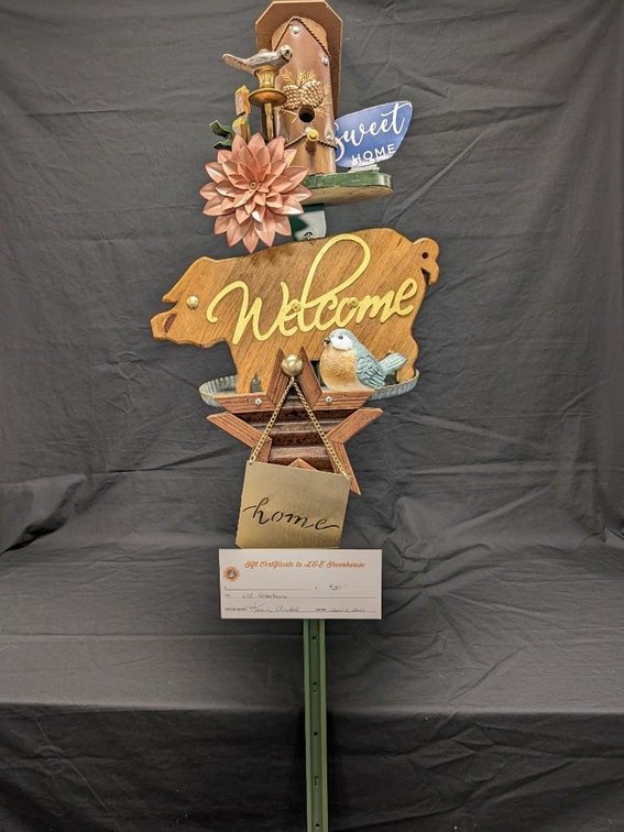 GARDEN DÉCOR DONATED BY JERRY KLUVER AND L & E GREENHOUSE $30 GIFT CARD