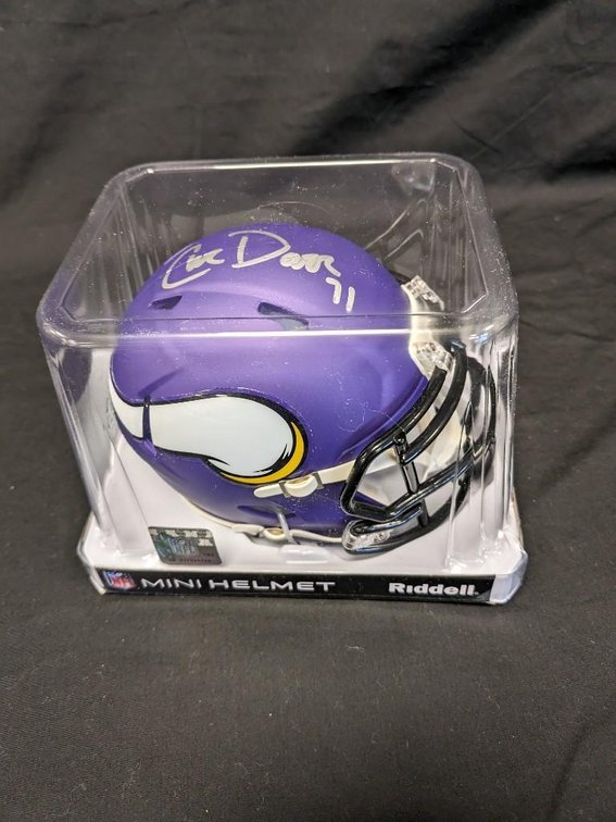 MN VIKINGS CHRISTIAN DARRISAW AUTOGRAPHED MINI- HELMET