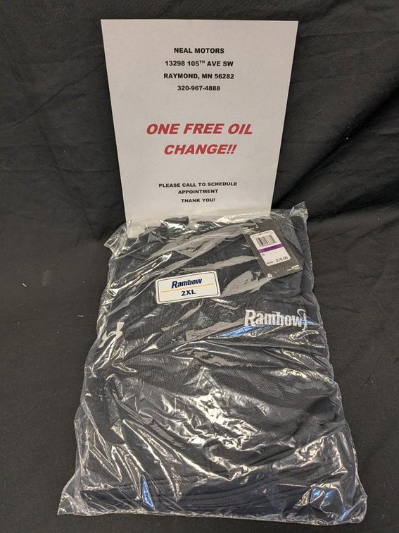 NEAL MOTORS ONE FREE OIL CHANGE. RAMBOW UNDER ARMOR 2XL QUARTER ZIP HOODIE.