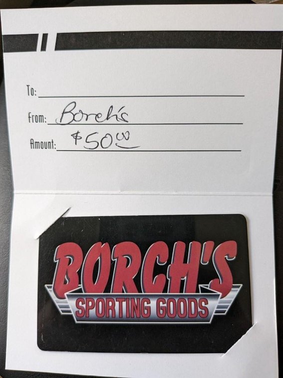BORCH'S SPORTING GOODS IN MARSHALL, MN $50 GIFT CARD