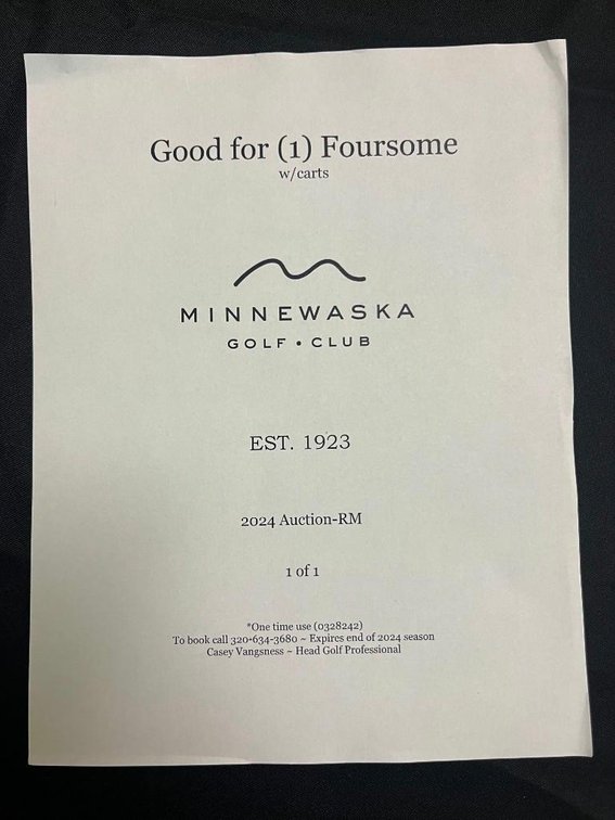 MINNEWASKA GOLF CLUB FOURSOME WITH CARTS