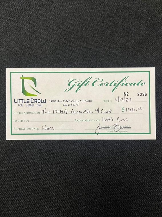 LITTLE CROW GOLF CLUB TWO 18 HOLE GREEN FEES WITH CART
