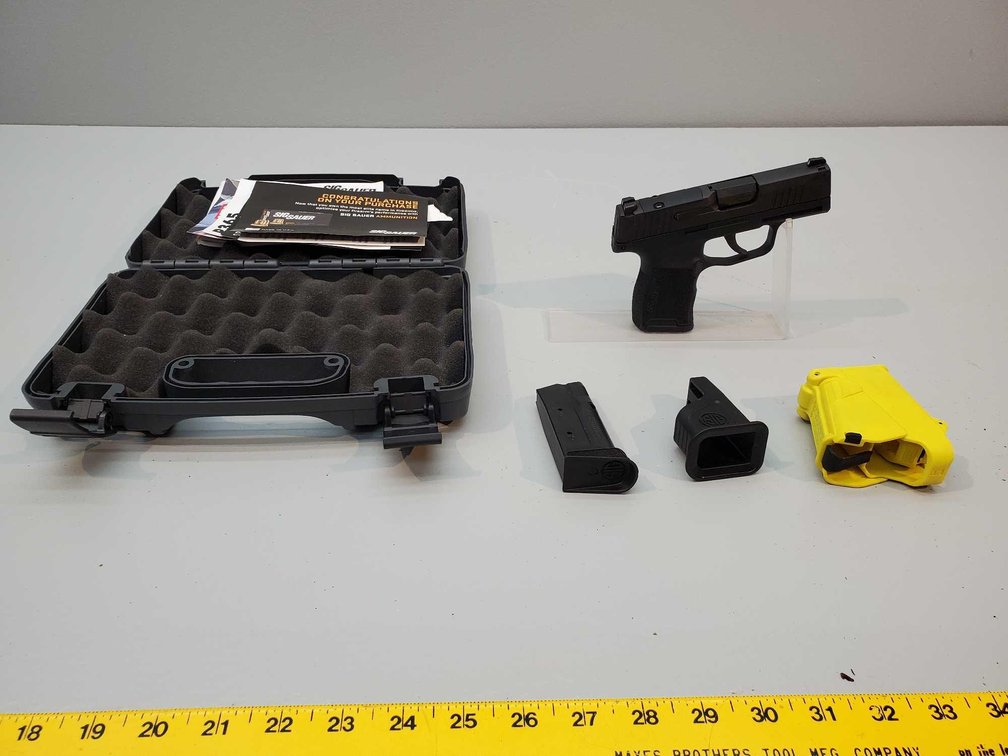 (I-83) SIG SAUER P365 .380 ACP SEMI AUTO PISTOL, 2 MAGS, CASE, EZ LOADER, SN# 66B712114