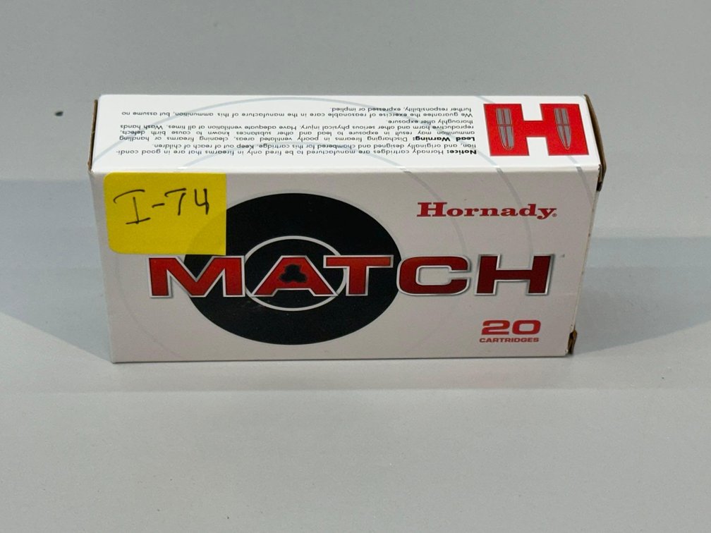 (I-74) [20] ROUNDS HORNADY 308 WIN AMMO 168 GR BTHP
