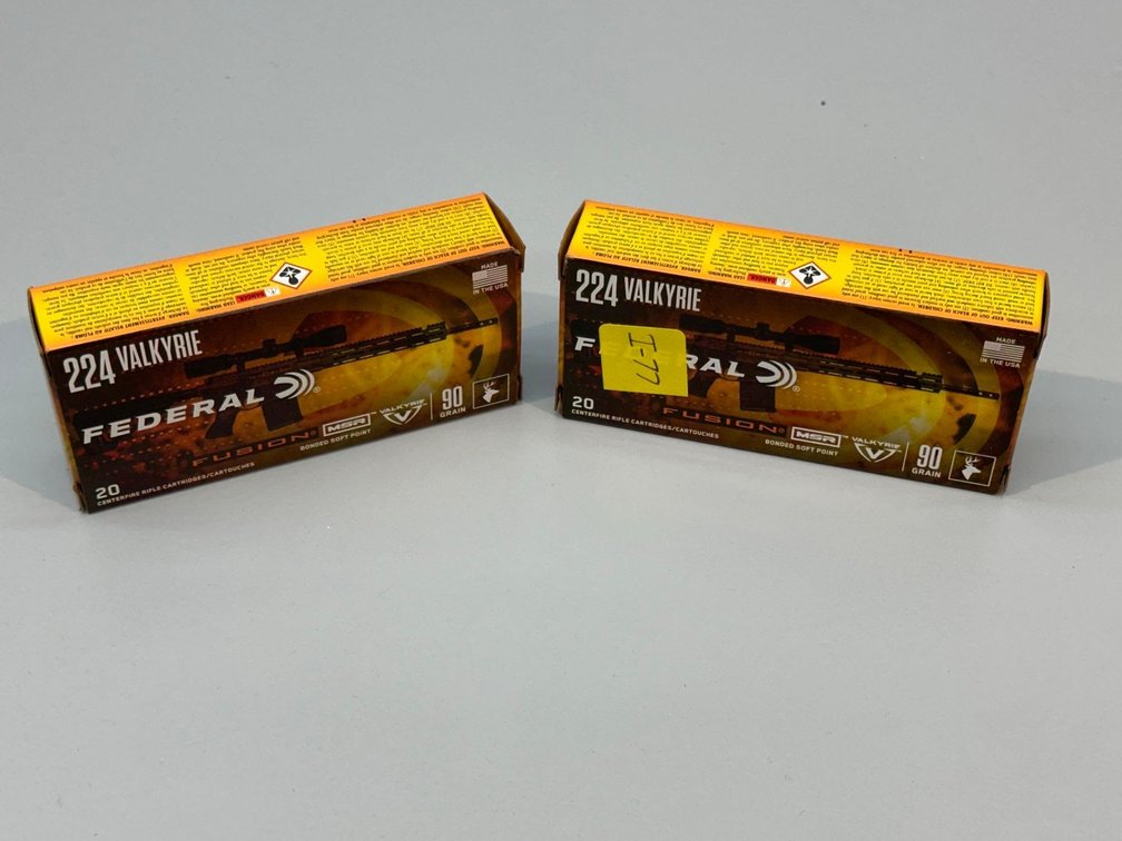 (I-77) [40] ROUNDS FEDERAL .224 VALKYRIE 90 GR AMMO BONDED SOFT POINT 