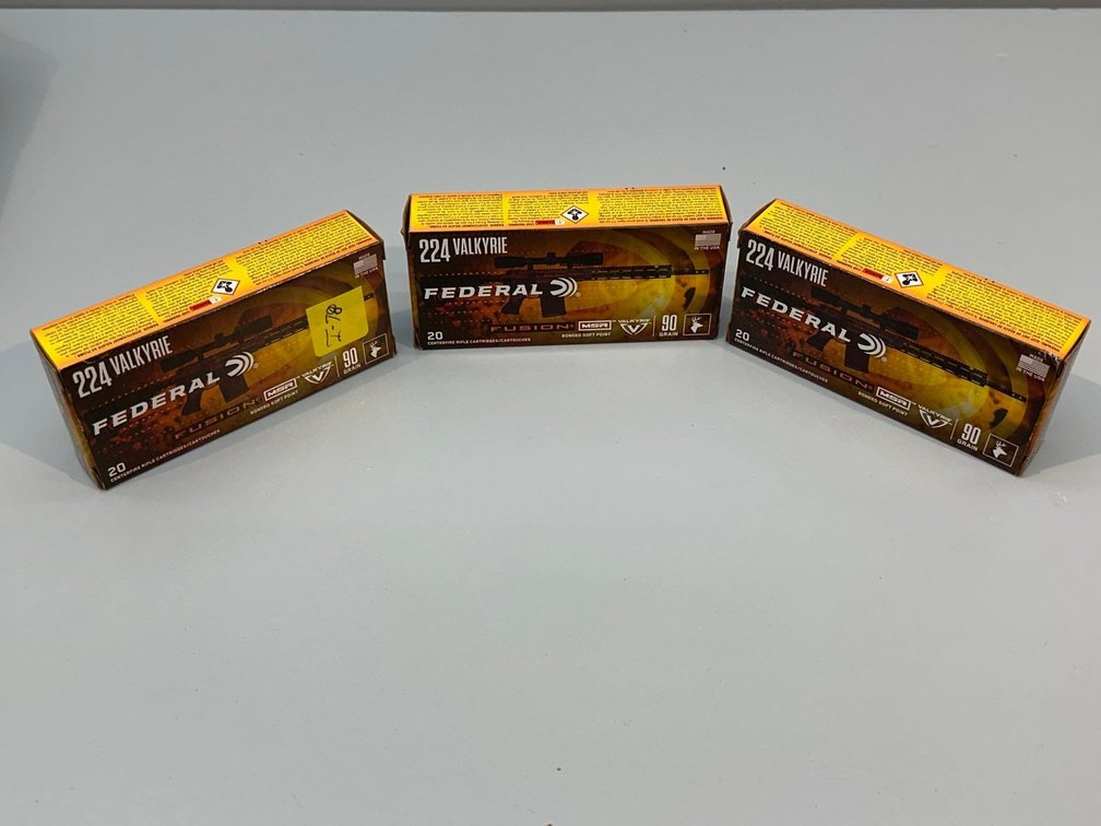 (I-78) [60] ROUNDS FEDERAL .224 VALKYRIE 90 GR AMMO BONDED SOFT POINT