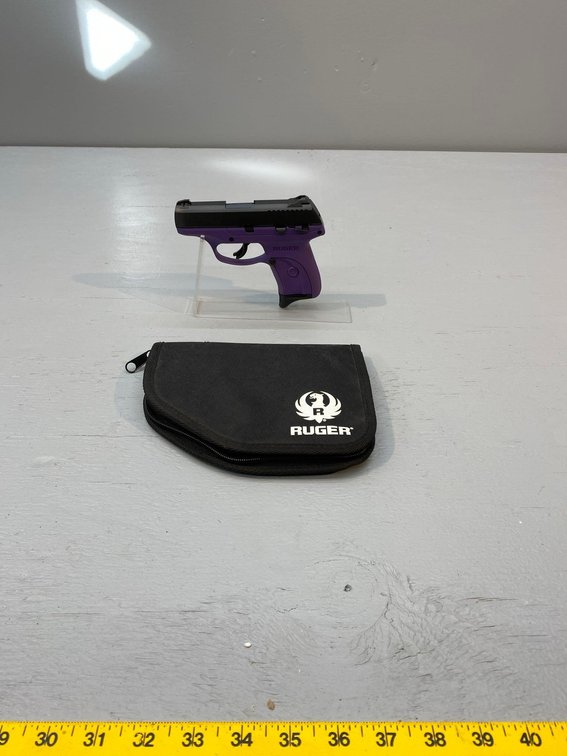 (I-143) RUGER LC9S 9MM PISTOL, PURPLE, CASE, SN:328-99788